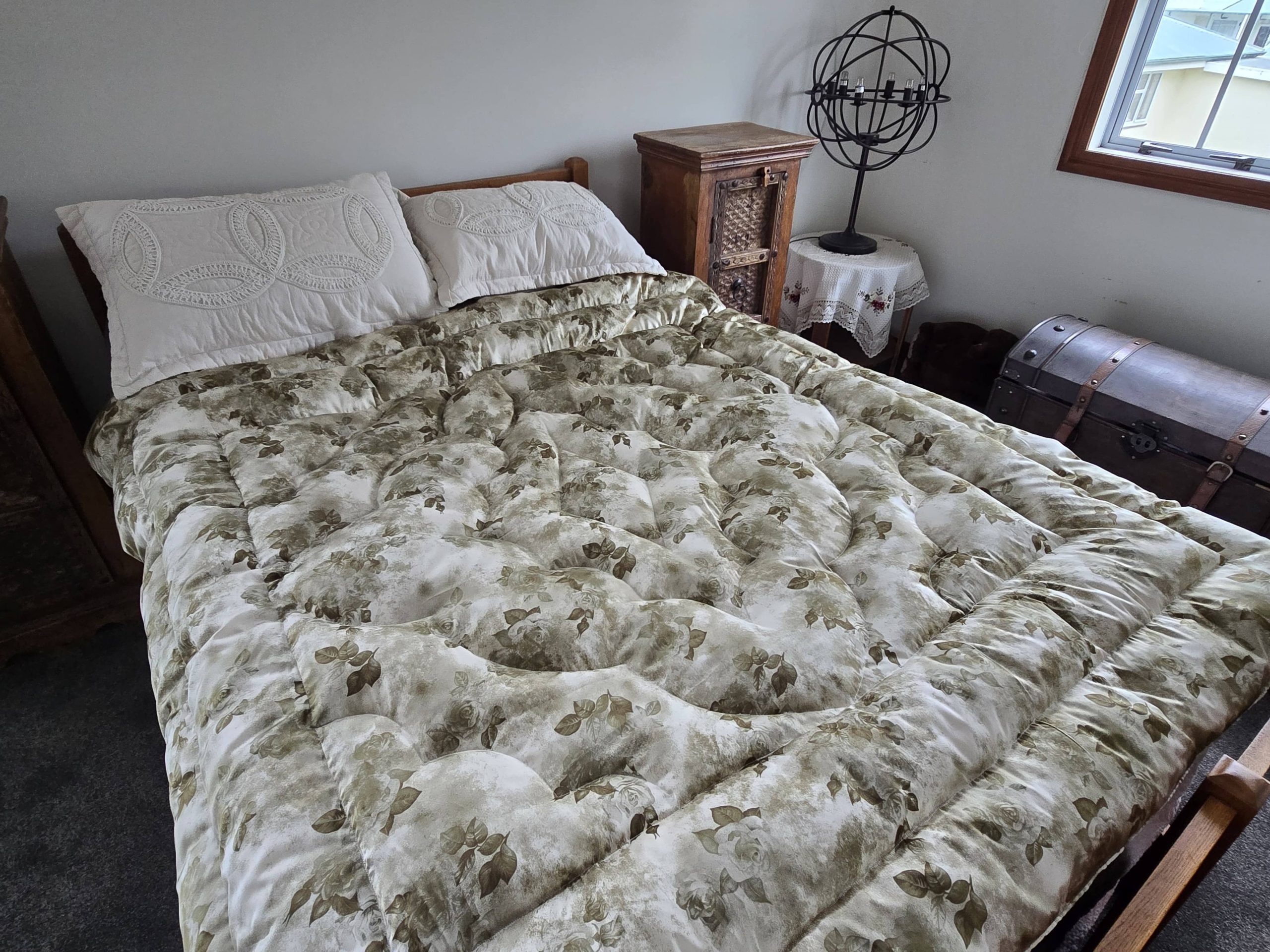 Queen size silk vintage green bouquet - Image 5